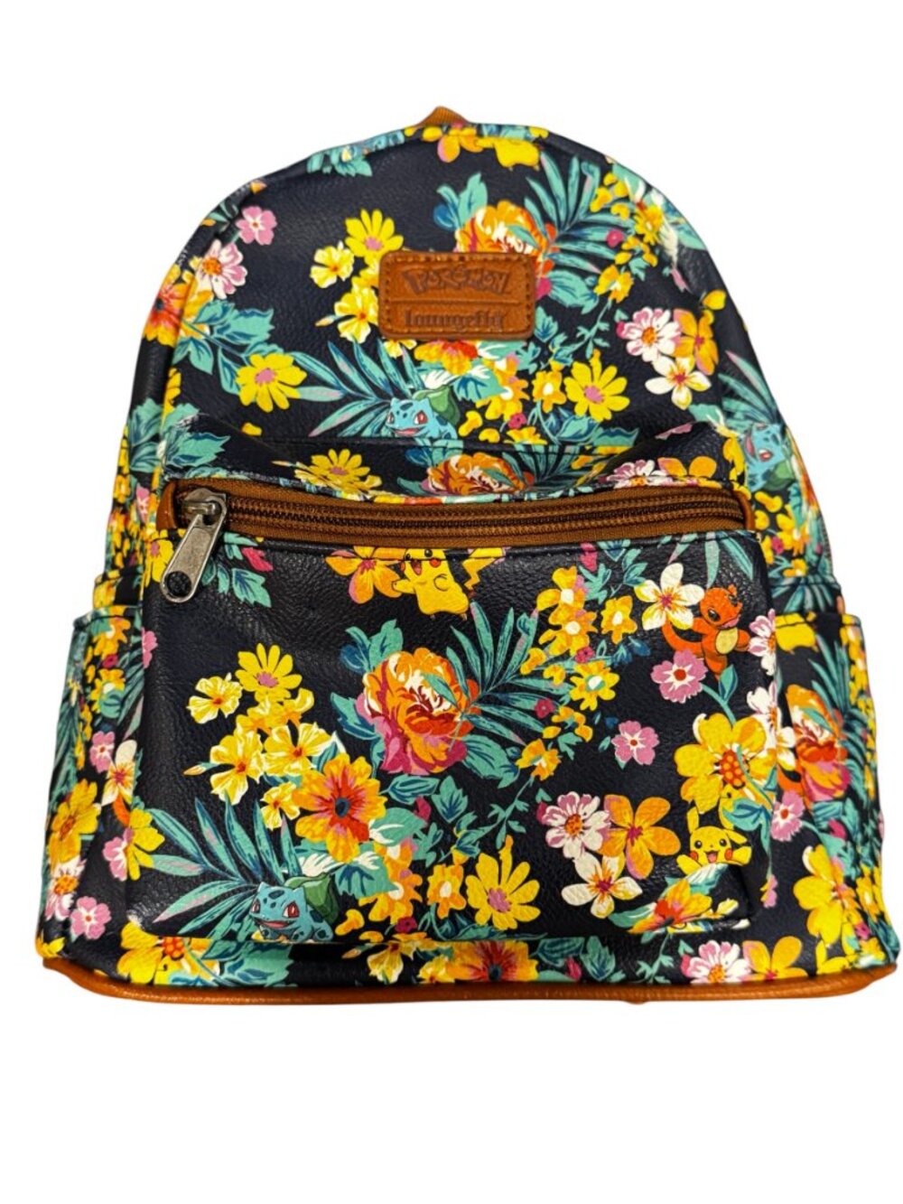 Loungefly Pokémon Tropical Floral Starter Mini Backpack Pikachu Bulbasaur Charma - Picture 3 of 6